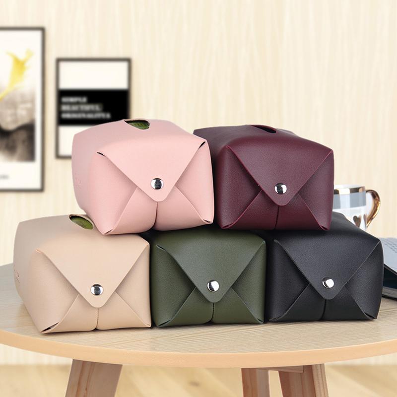 

Pu Leather Tissue Box Holder For Car Multifunctional Napkin Black Living Room Porta Napkins Kleenex Tissue Holder1