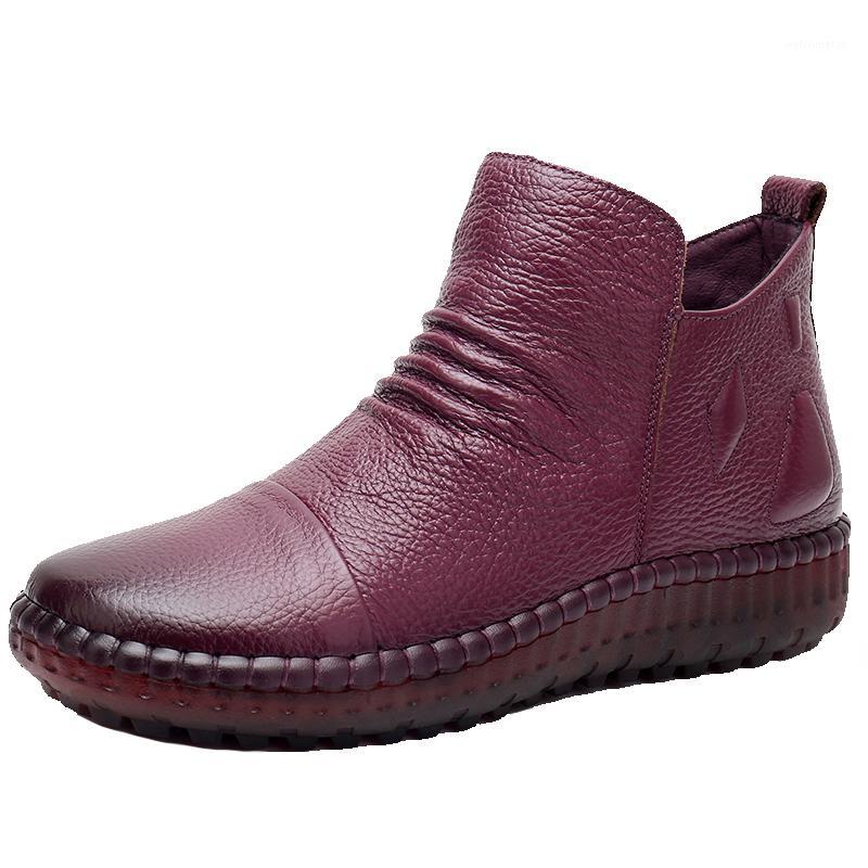 

GKTINOO Fashion Autumn Shoe Flat Boots Genuine Leather Ankle Shoes Vintage Casual Shoes Design Handmade Women Boot1, Black