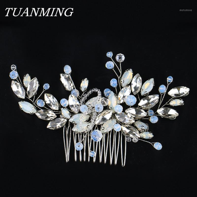 

New Arrive Crystal Bride Hair Combs Wedding Hair Accessories Green Crystal Wedding Combs For Women Bridesmaid1
