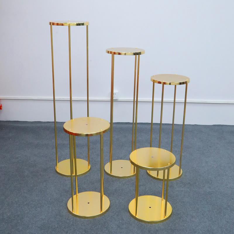 

Party Decoration Shiny Gold Wedding Centerpiece Flower Bouquet Holder Plinth Dessert Table Pillar Column Cylinder Road Lead Cake Cookie Stan
