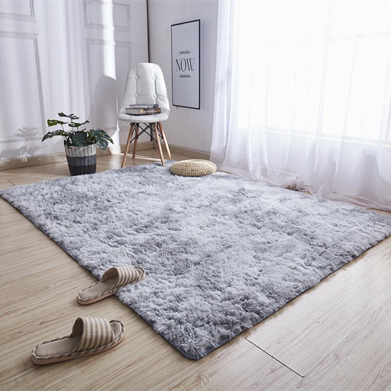 

Soft Carpet Floor Bedroom Mat Gradient Color Fluffy Area Rug baby Living Room Carpet Hallway Anti-Slip Grey parlor Customized