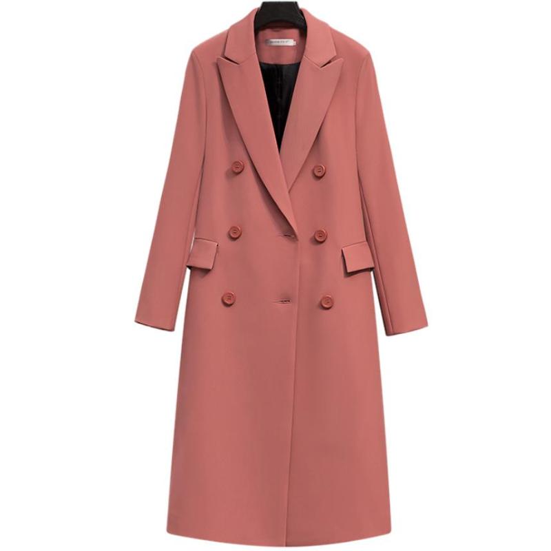 

Spring Autumn fashion Double Breasted Women Long Style Blazer coat office lady, Gray