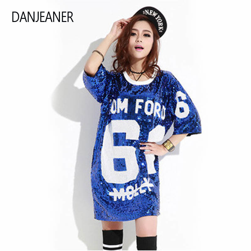 

DANJEANER Woman Club Hip Hop Sequin T Shirt Loose Tee Shirts Glitter Tops Christmas girls Fashion Short Sleeve O Neck T Shirts Y200109, Black