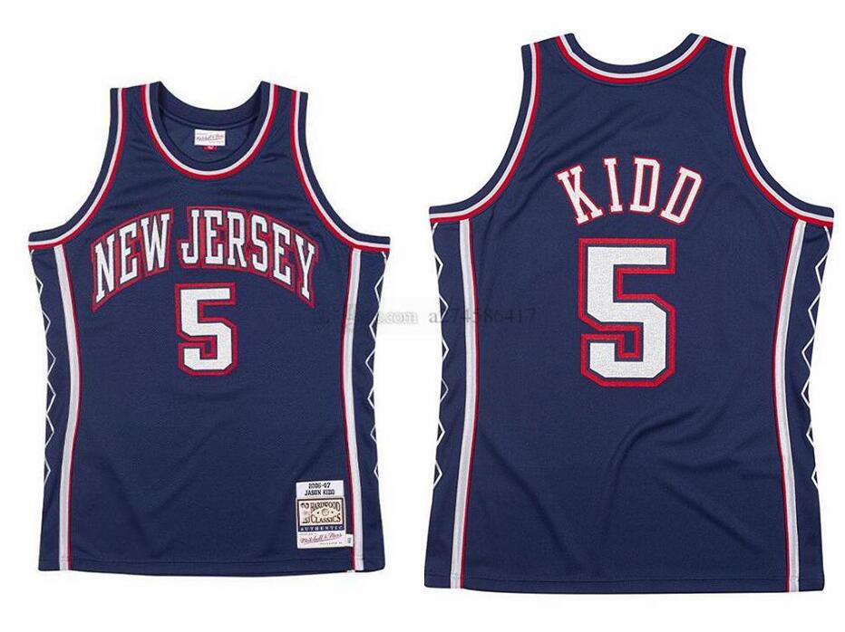 

Custom Men wome kid basketball BrooklynCity Team Jason 5 Kidd Mitchell & Ness 2006-07 Hardwoods Classic retro Jersey