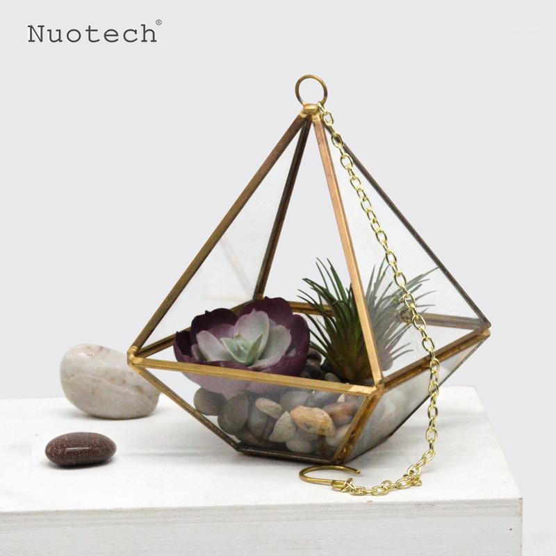 

Nuotech Geometric Glass Flower Room Hanging Chain Chubby Drill Micro Landscape Succulent Flower Room1