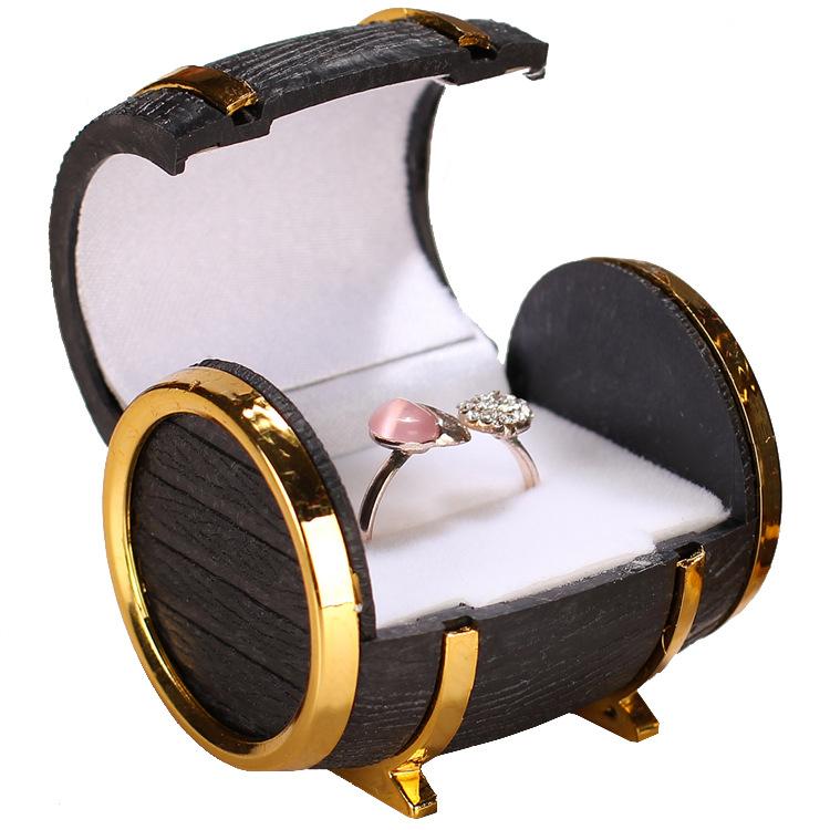 

Beer Barrel Shape Gift Boxes Display Case Weddings Party Jewelry Packaing Box for Ring Earrings