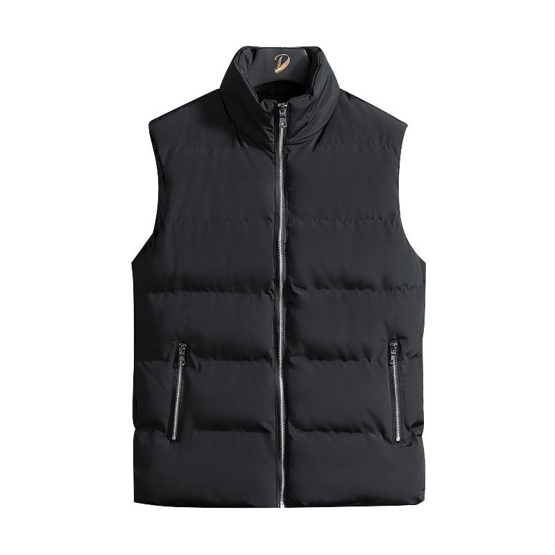 

Men's Waistcoat Autumn and Winter Fashion Collar Down Cotton Jacket Self-cultivation Youth Version Thickened Shoulder Warm Vest, Green