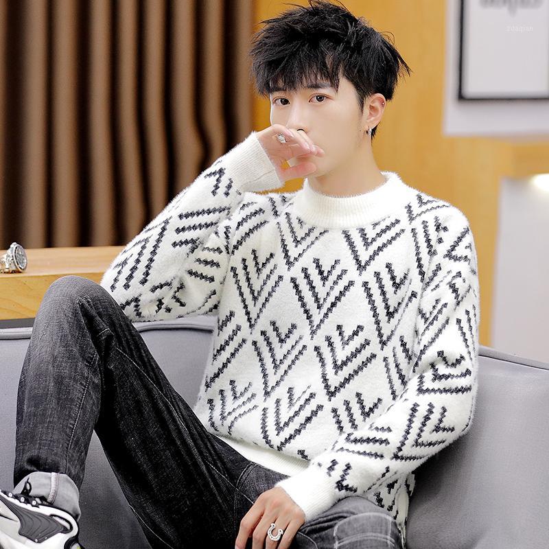 

2020 half-height collar Korean version of the trend imitation velvet sweater jacket plus thick version of warm line clothing1