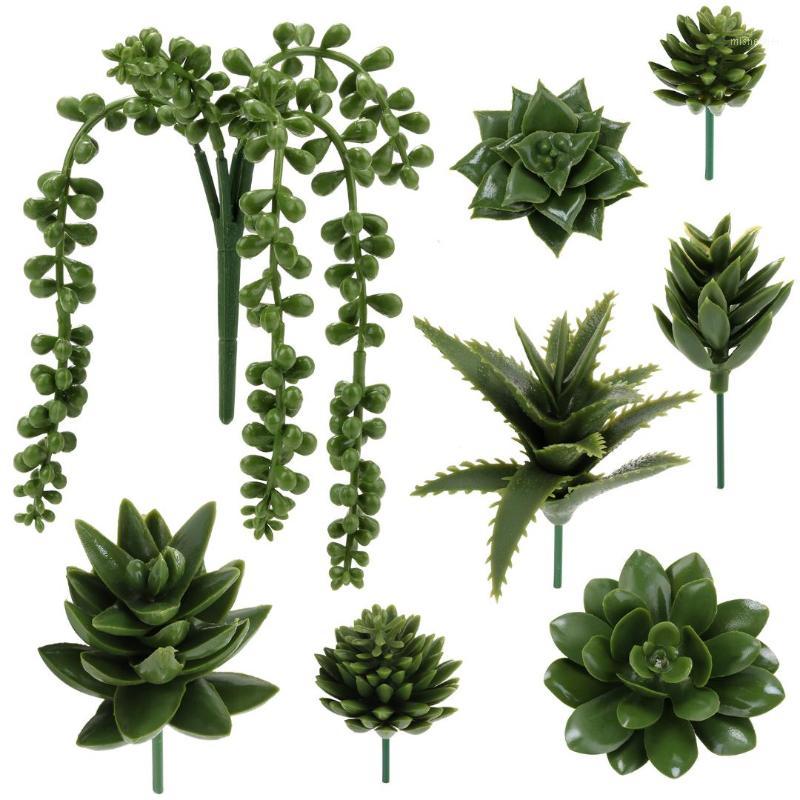 

8pcs Artificial Succulent Party Decorative Fake Plant Faux Succulent Landscape Lotus Flower Arrange for Home Garden Table Decors1, Green