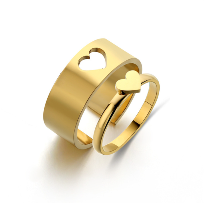 

Cluster Rings Stainless Steel Peach Heart Couple 2022 Trend Fashion Jewelry For Women True Love Life Wedding Anniversary Gift