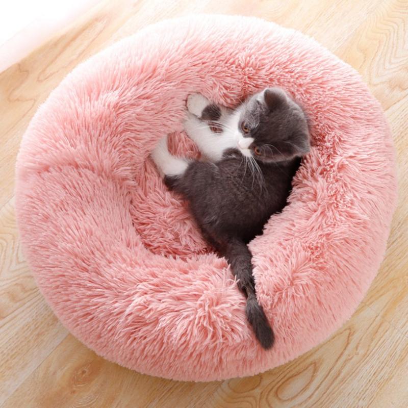 

1PCS Donut Dog Cat Mat Calming Bed Soft Plush Pet Basket Winter Warm Sleeping Bag Cat Beds Nest Sleeping Bag Cushion Sofa Nest