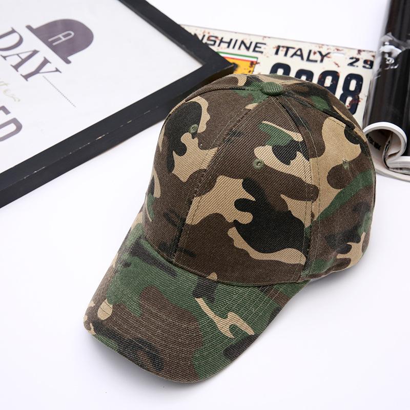 

Men's outdoor camouflage baseball cap women's casual sun hat duck tongue cap fans fashion sports hat trend, Army green jx767