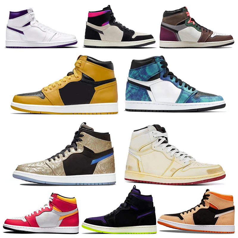 

Men Women 1s High Top Basketball Shoes Seafoam Nigel Sylvester Yellow Bio Hack Court Purple PinkBlack White Blue Outdoor Sports Shoes, Box