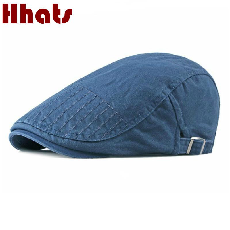 

Solid Washed Cotton Men Flat Cap Blank Vintage Ivy Cap Boina Cabbie Gatsby Peaked British Style Berets Classic Summer Visor, Black