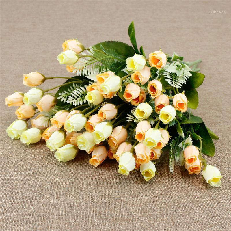 

18-head Artificial Rose Flower Bouquet Simulation Silk Rose Floral Decor Home Office Fake Flower1, 01
