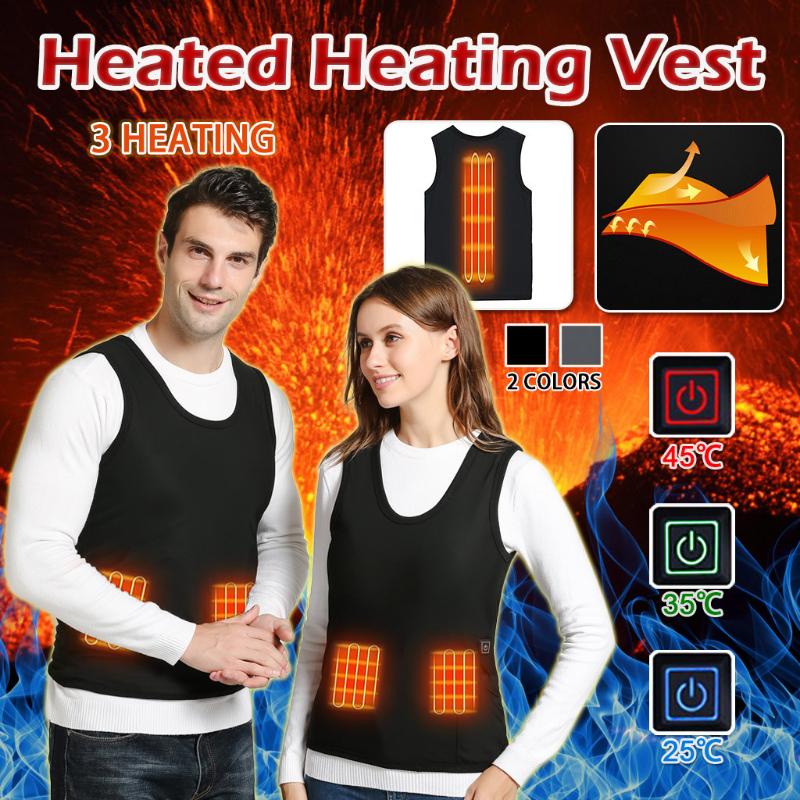 

Outdoor Warm Clothing Coat Vest Winter Heated For Riding Skiing Hiking Fishing Charging Via Heated Coat Se6, Black