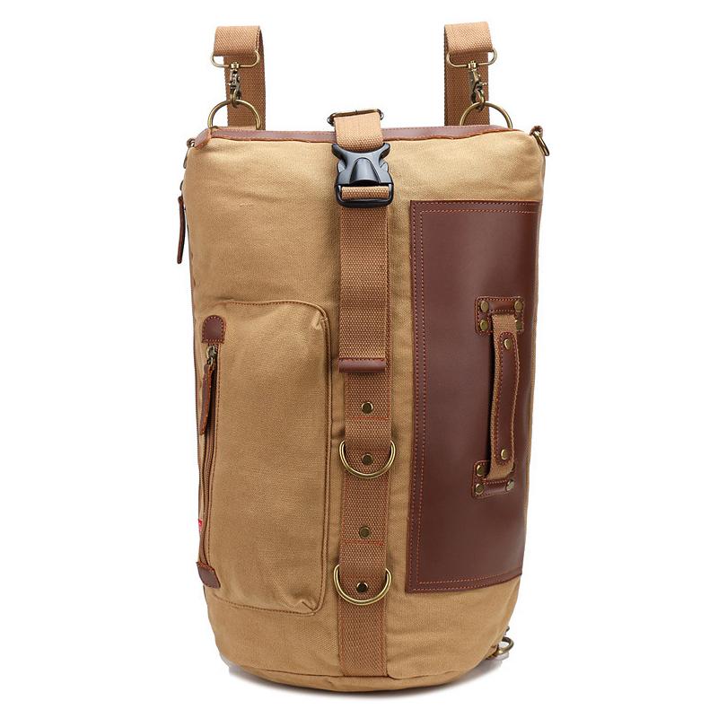 

New Canvas Bucket Backpack Handle Shoulder Bag Computer Bags schoolbag, Army green