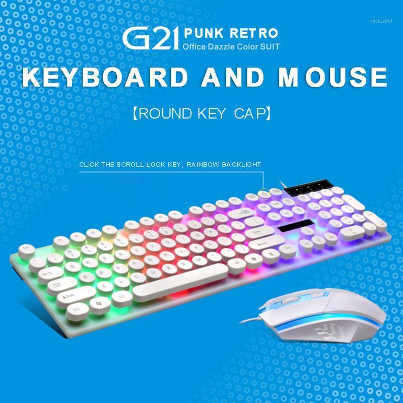 

For PC Laptop Computer 1pc USB Wired Gaming Keyboard And Mouse Set Durable LED Backlight Keypad Mice Combos Pohiks1
