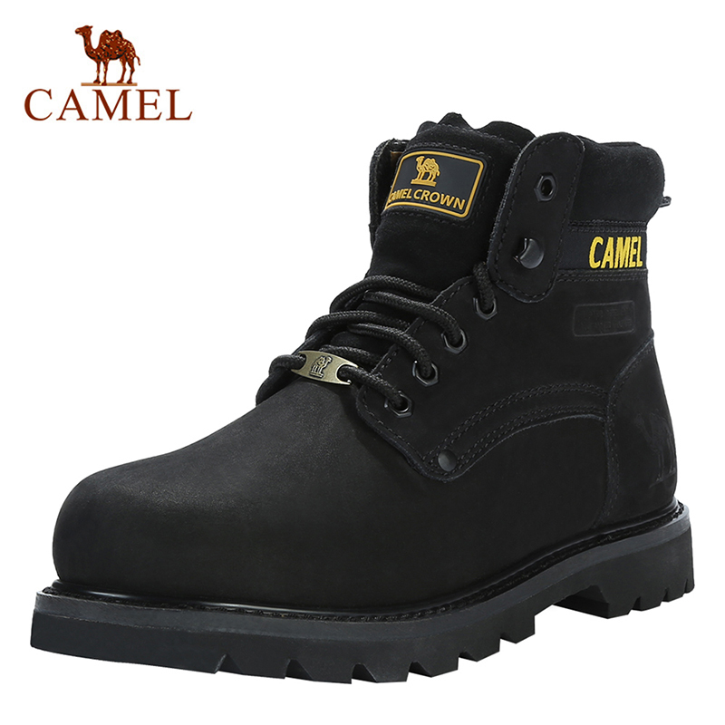 

CAMEL Men's Shoes Quality Tooling Boots Genuine Leather Army Male Tactical Military Botas Rubber Cool Work Shoes Man Size 41-46 201127, K842887054black