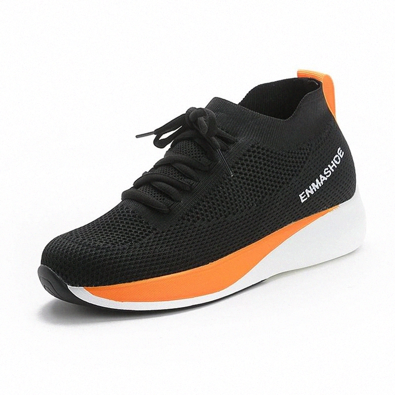 

Fashion Sneakers Women Platform Shoes Summer Mesh Shoes Casual Woman Black White Sneakers Height Increasing 3.5cm A2341 #7r1Y