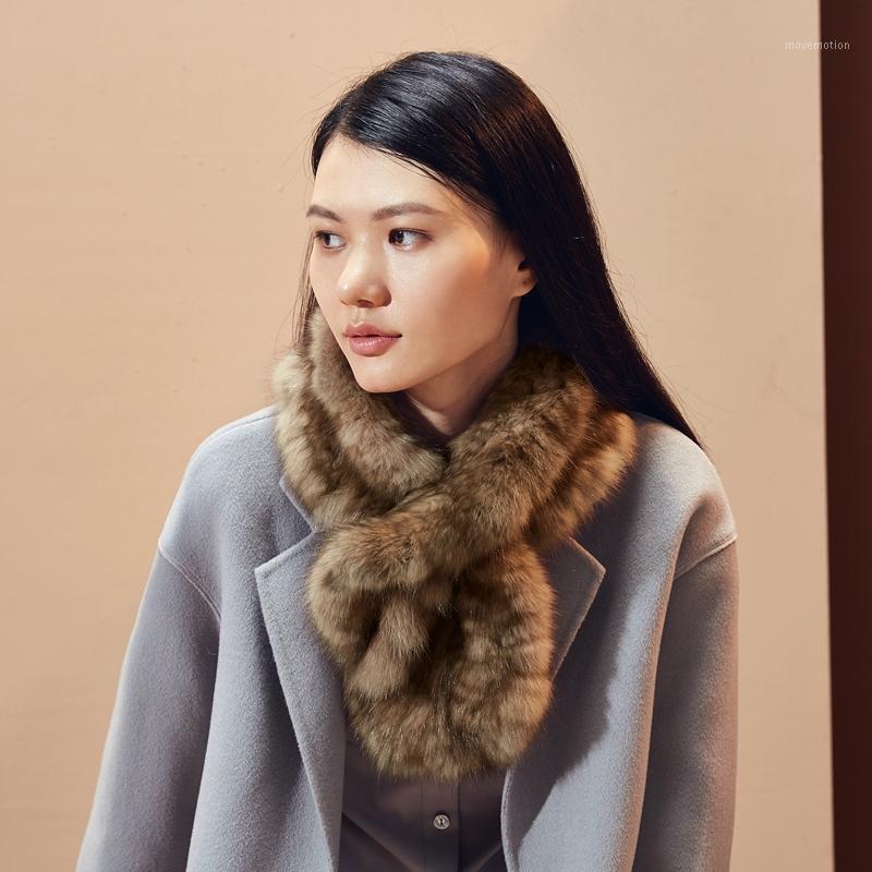 

Sable Collar lady's scarf mink woven scarf winter new style warm fashion1