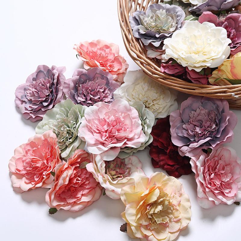 

10 Pcs/bag Artificial Flower Heads Home Decoration Fake Flower Wedding Engagement Ceremony DIY Floral Decor