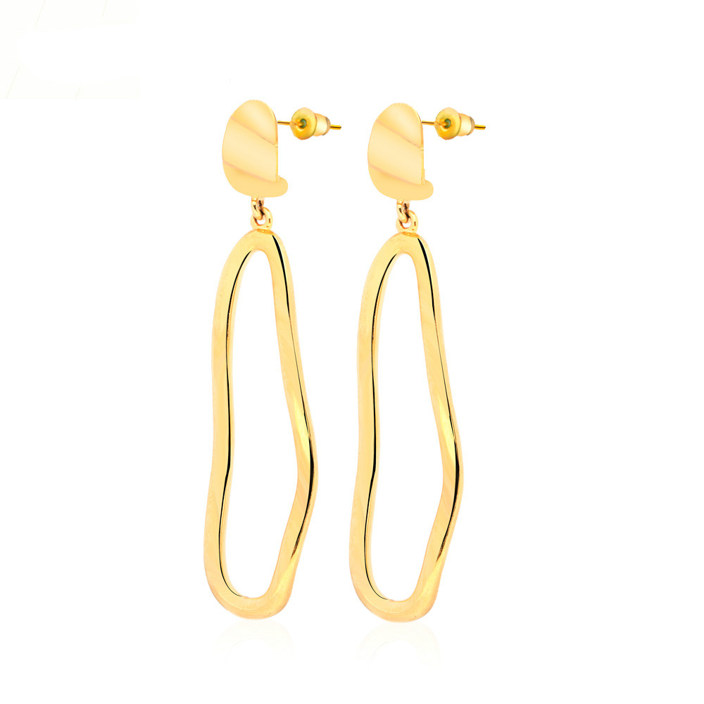 

VAROLE Elegant Curves Drop Earrings For Women Gold Color Simple Long Dangle Earings Fashion Jewelry oorbellen
