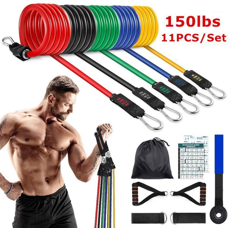 

150LBS Exercise Resistance Bands Set 11Pcs with Handles Fitness Workout Bands Ankle Straps Door Fitness Equipment for Home Gym1