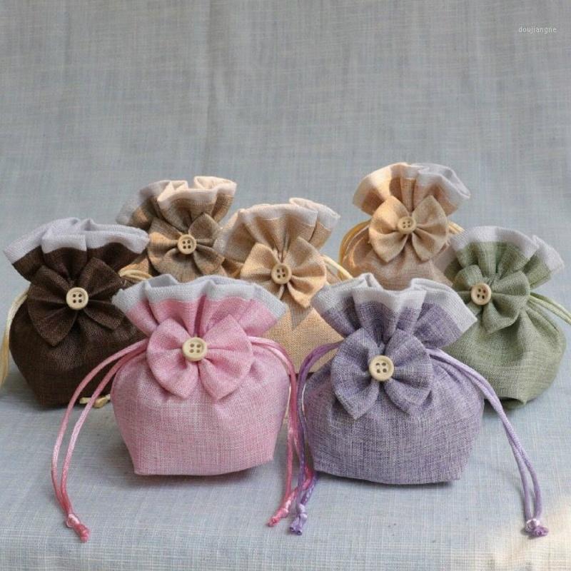 

Jute gift Bags Organza Lace bags dryed flowers for Handmade Craft Easter Wedding Deco Marriage Candy Gift Packing1