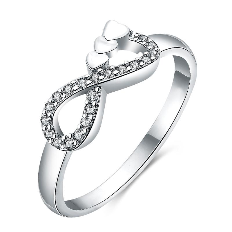

Garilina trinket Hot sale white cubic zirconia three hearted ladies ring R2277