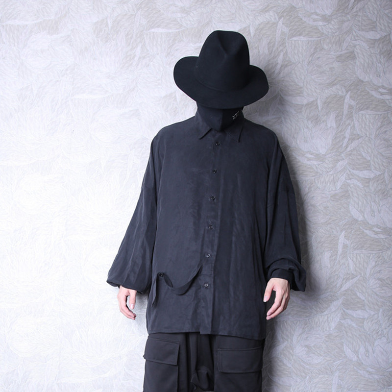 

2021 New Black Japanese Style Autumn Design Hip Hop Men's Original Long-glove Man's Shirt Flashlight. YUN9