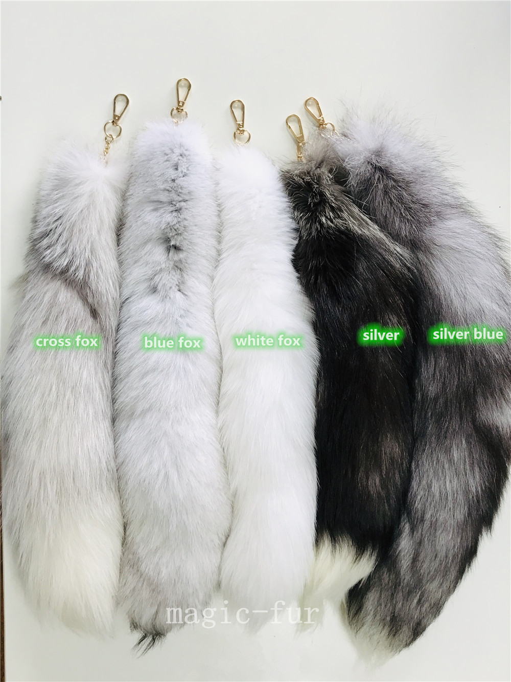 

Magicfur -20" 50cm Real Fox Fur Tail Large Long Natural Fur tail Keychain Pendant Cosplay tail 201021