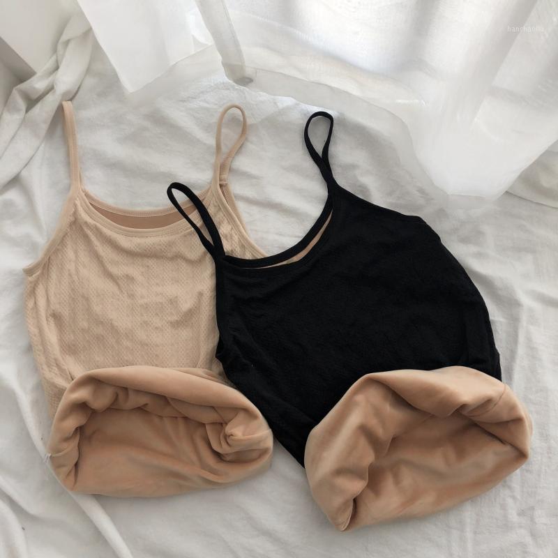 

Spring Summer Wear Underwear Linen Flower Color Camisole Womens Brushed Thick Warm Winter Base Shirt Sleeveless Shirt /301, Flesh color