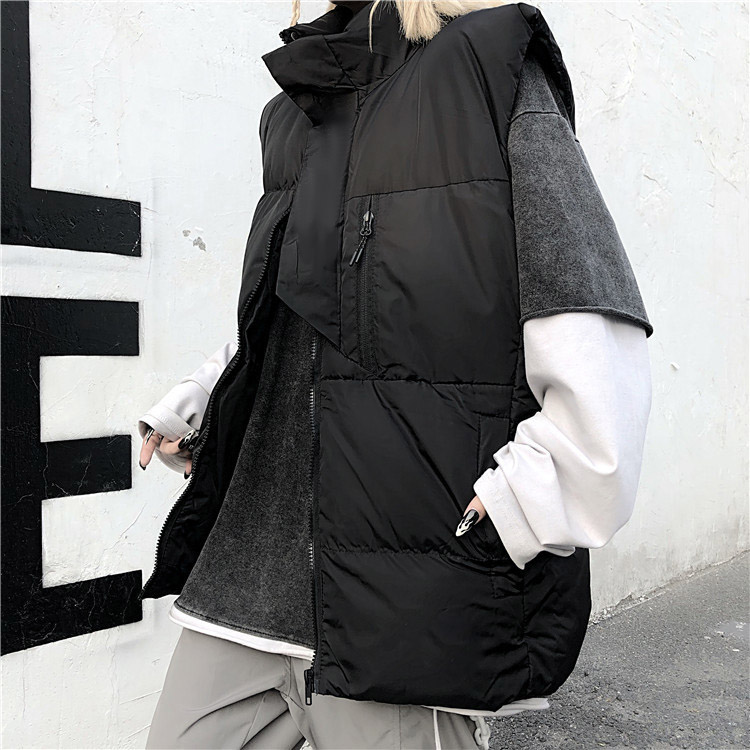 

Fashion Womens Down Vests Parkas Winter Autumn Outerwear Men & Women Vests Letter Pattern Coats Womens Clothing Tops Hot Sale, Black