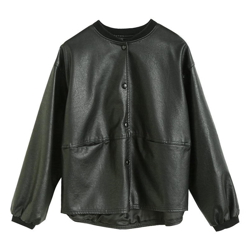 

2021 New Black Spring Short From the Plutonium of Women Autumn Soft Leather Biker Ladies Street Basic Jacket 1BZM