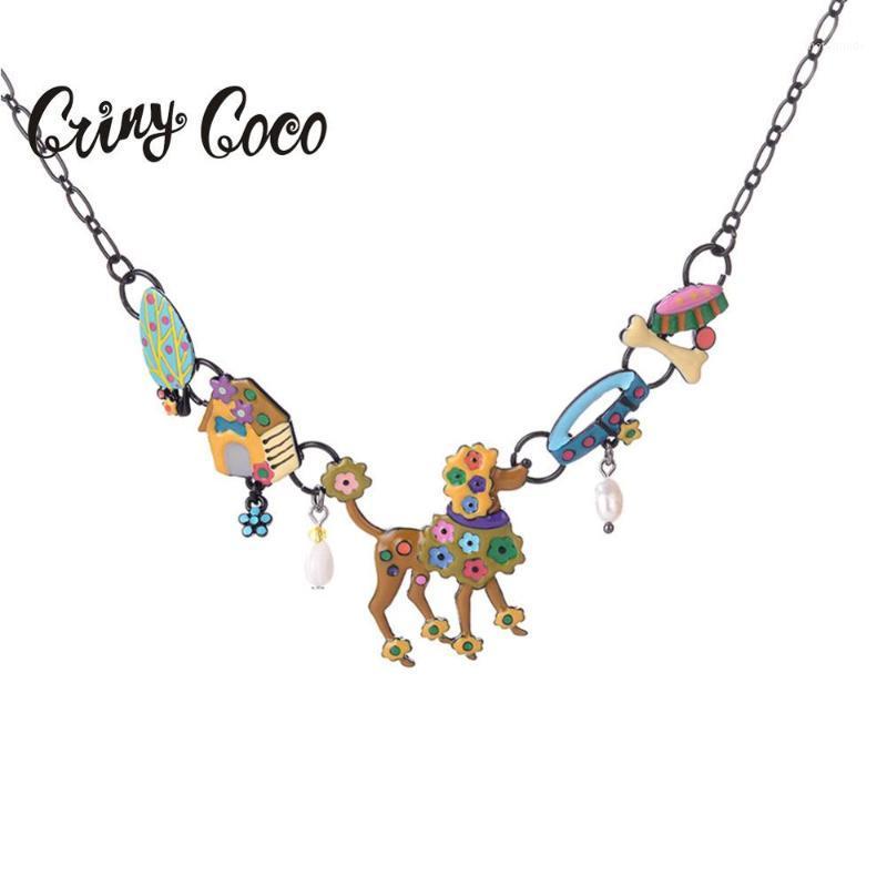 

Cring Coco 2020 Fashion Pendant Necklace Women Long Enamel Animal Dog Black Metal Alloy Chain Chokers Necklaces for Women Best1