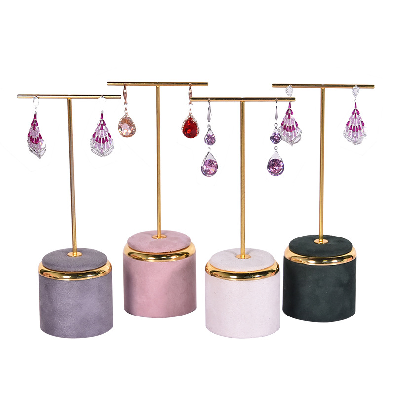 Wholesale High-end Electroplated Metal Hoop Earrings Jewelry Stand Jewelry Display Props Jewelry Display Counter Window Decoration Support-image-631967737