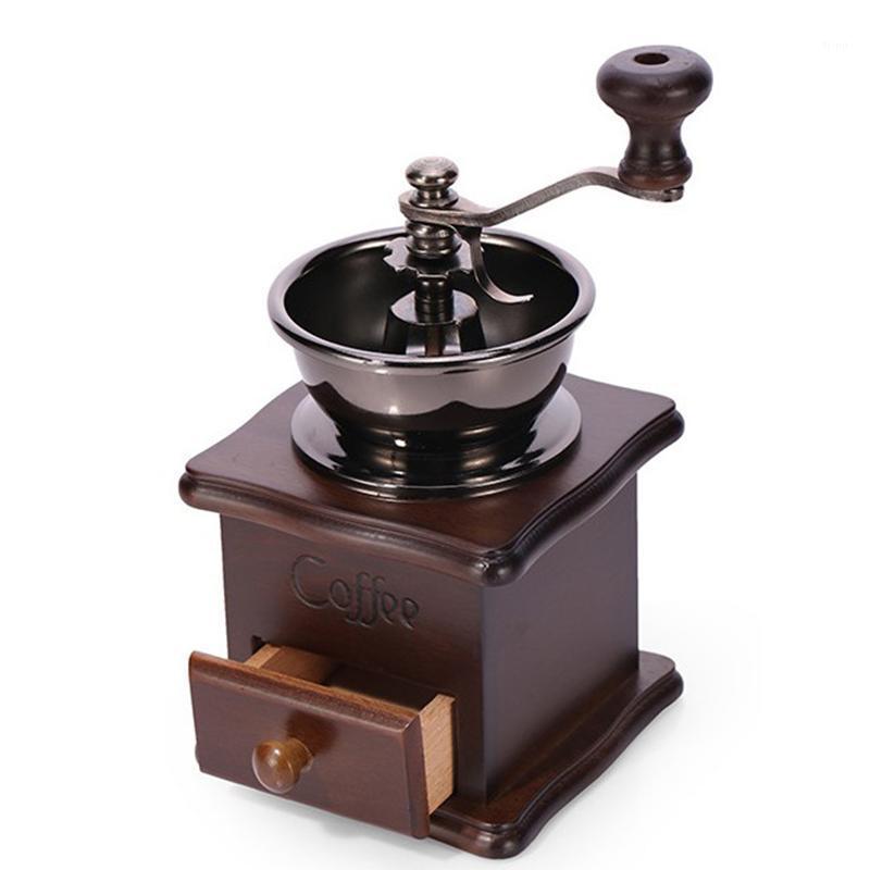 

Solid wooden manual coffee bean grinder with Ceramic grind core Mini Household Espresso Spice grinder Ceramic Millstone1