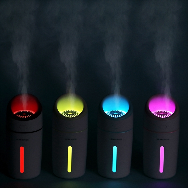 

320ML Ultrasonic Air Humidifier Aroma Diffuser with Colorful LED Night Light for Home Car Mini USB Purifier Mist Maker Fogger Y200111