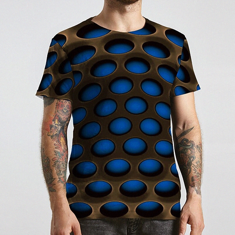 Men's Unisex Tee T shirt 3D Print Graphic Prints Geometry Plus Size Round Neck Casual Daily Print Short Sleeve Tops Basic Designer Big and T