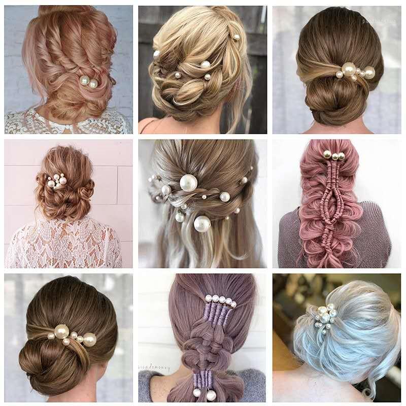 

Fashion Romantic Luxury Pearl Flower Crystal Hair Pins Clips Headwear Bridesmaid Bride Wedding Party Styling Tool Accessories & Barrettes, Golden;silver