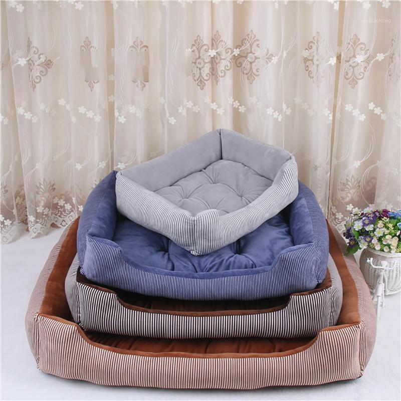 

Hoomall Warm Dog Bed Mat Dog Puppy Stripe Soft Kennel Plush Cozy Nest for Small Medium Large House Warm Winter Pet Supplies1