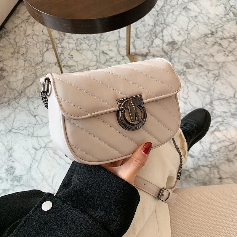 

2021 new trend red xiaoxiangfeng Lingge chain bag Xiaozhong design small square bag, Black