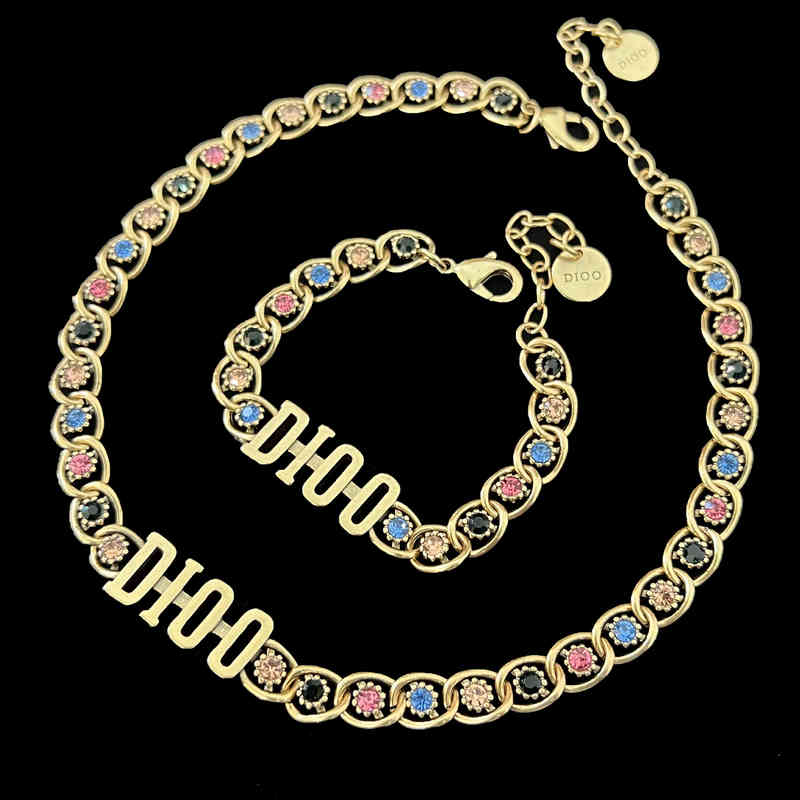 

70% OFF New color strength chain necklace women's CD letter brass full diamond high version Bracelet