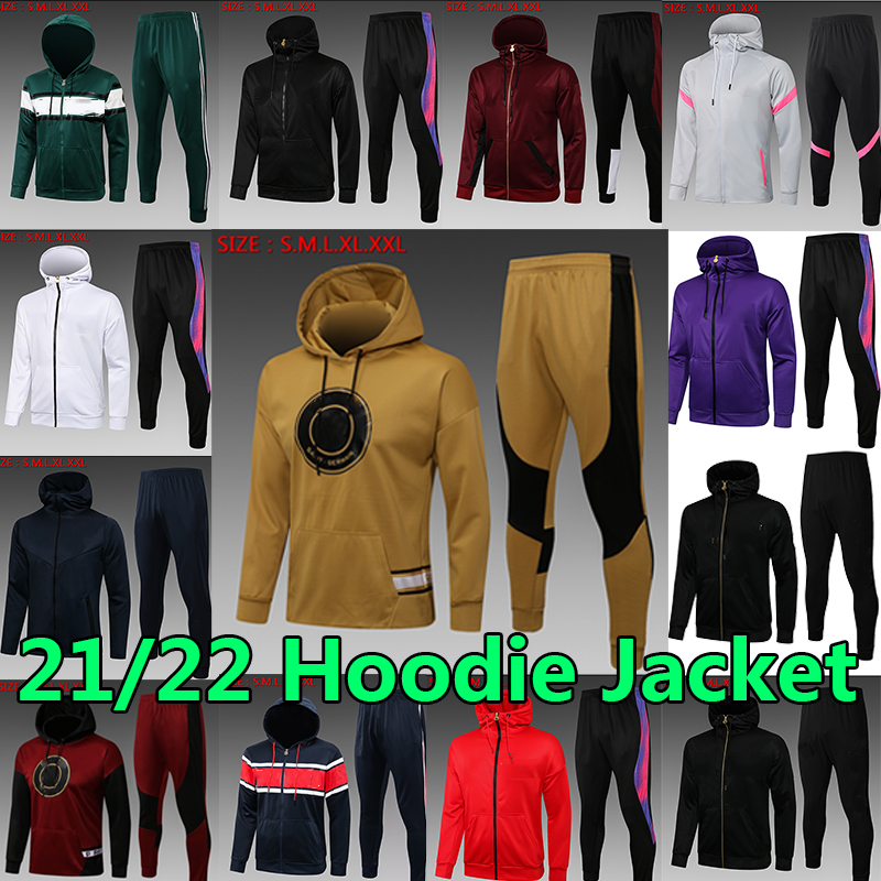 

21/22 MBAPPE Hoodie Tracksuits Soccer set Hooded Jacket HAKIMI SERGIO RAMOS WIJNALDUM MARQUINHOS VERRATTI Jogging Training Men Kids Kit Suits Survetement, Bali e517#2122