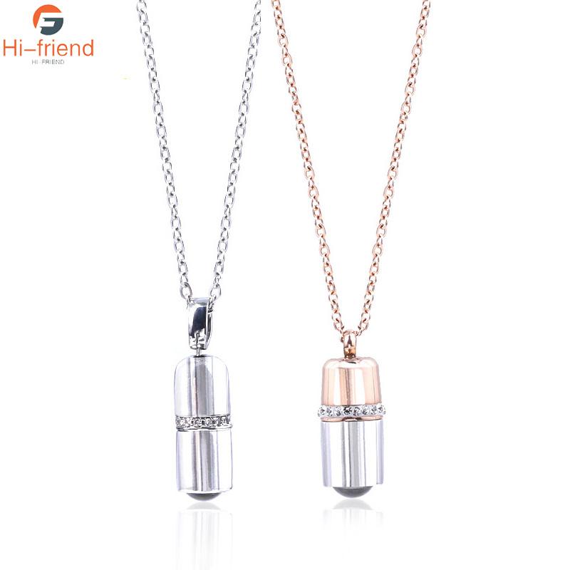 

100 languages I love you Projection Pendant Necklace Titanium Steel Fashion Trendy Women Jewelry Valentine's day Gift