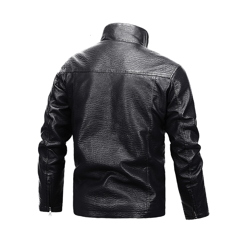 

2021 Winter New Hot Men Plutonium Motorcycle Leather Jacket Fashion Clothing Eqoq, Red wine