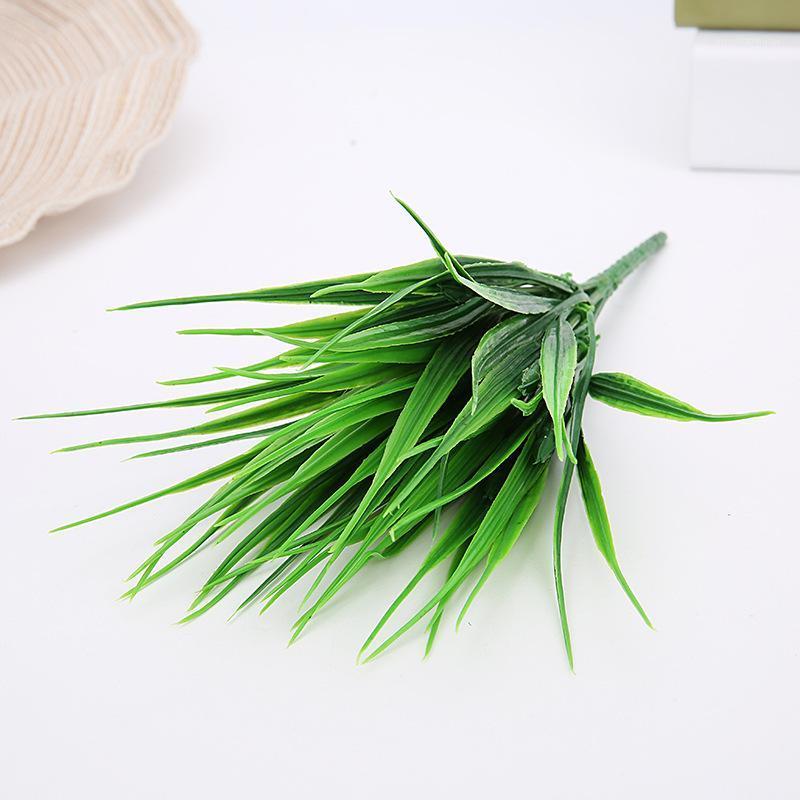 

2Branch 27cm 7Fork Artificial Plants Grass Plastic Ferns Green Leaves Fake Flower Plants Wedding Party Home Desktop Decoration1