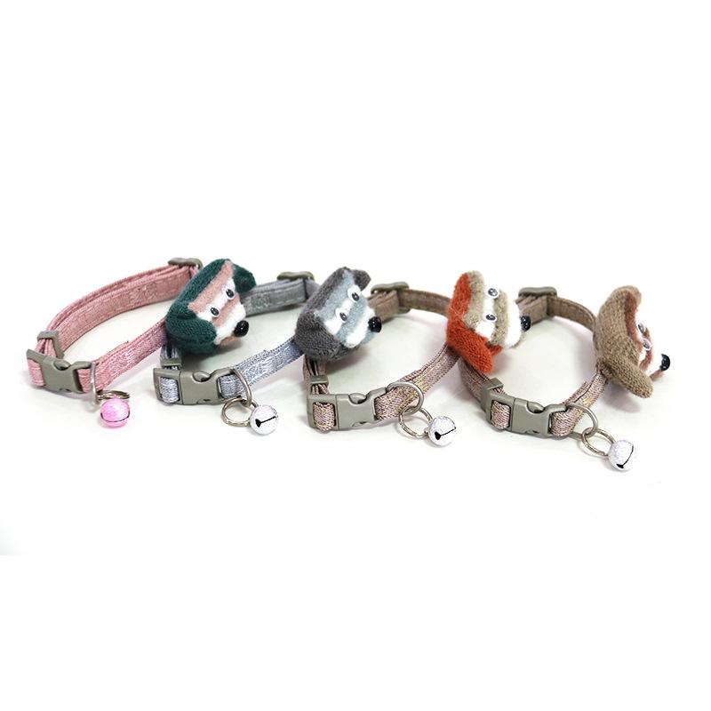 

Adjustable Small Medium Dogs Pet Products Cartoon Lovely Dog Collar Bells Lattice Pet Accessories