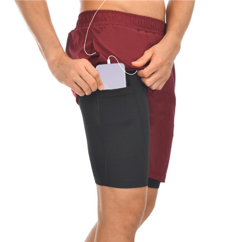 

2020 Running Shorts Men Fitness Gym Training Sports Shorts Quick Dry Workout Gym Sport Jogging Double Deck Summer Men, Orange